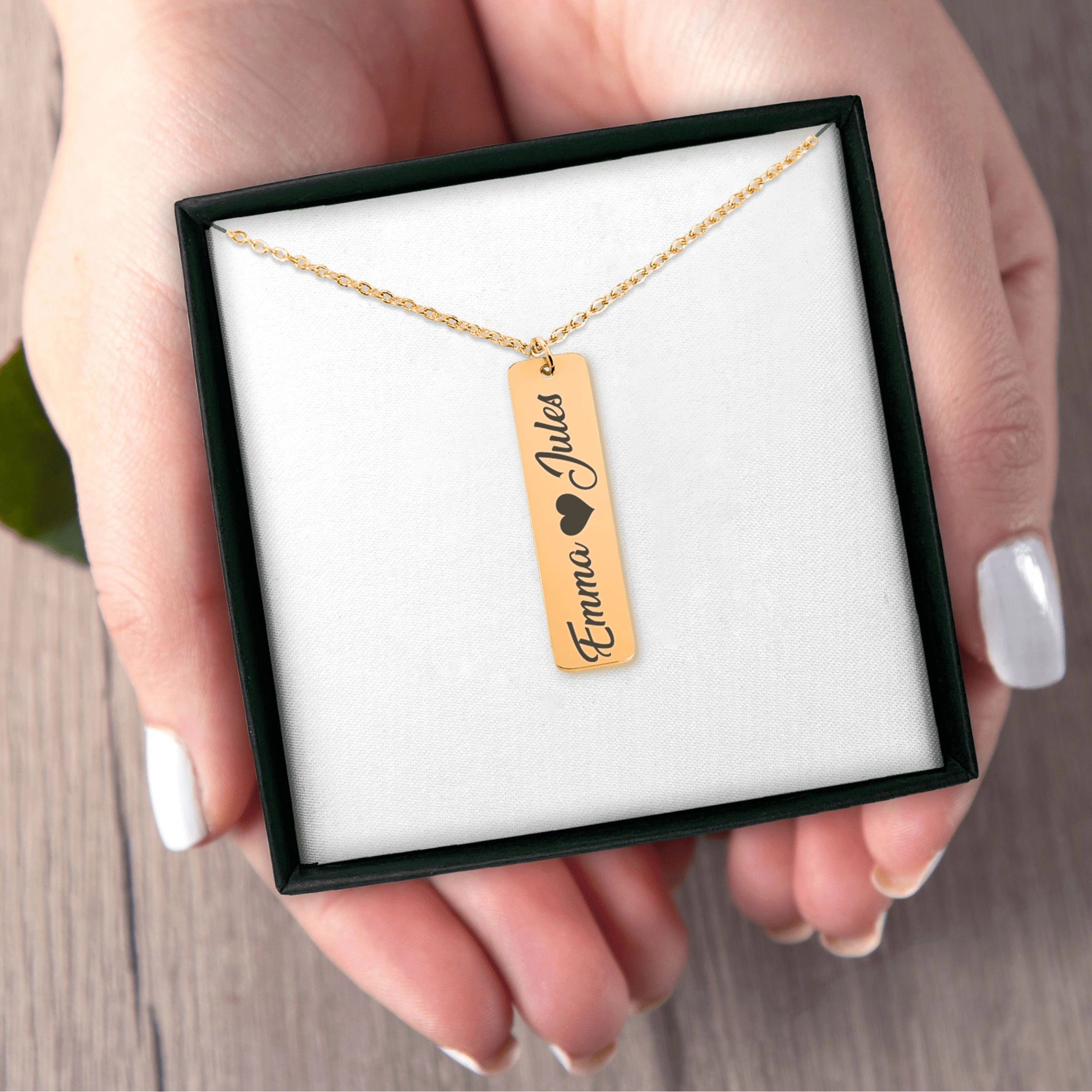 Collier barre verticale personnalisé