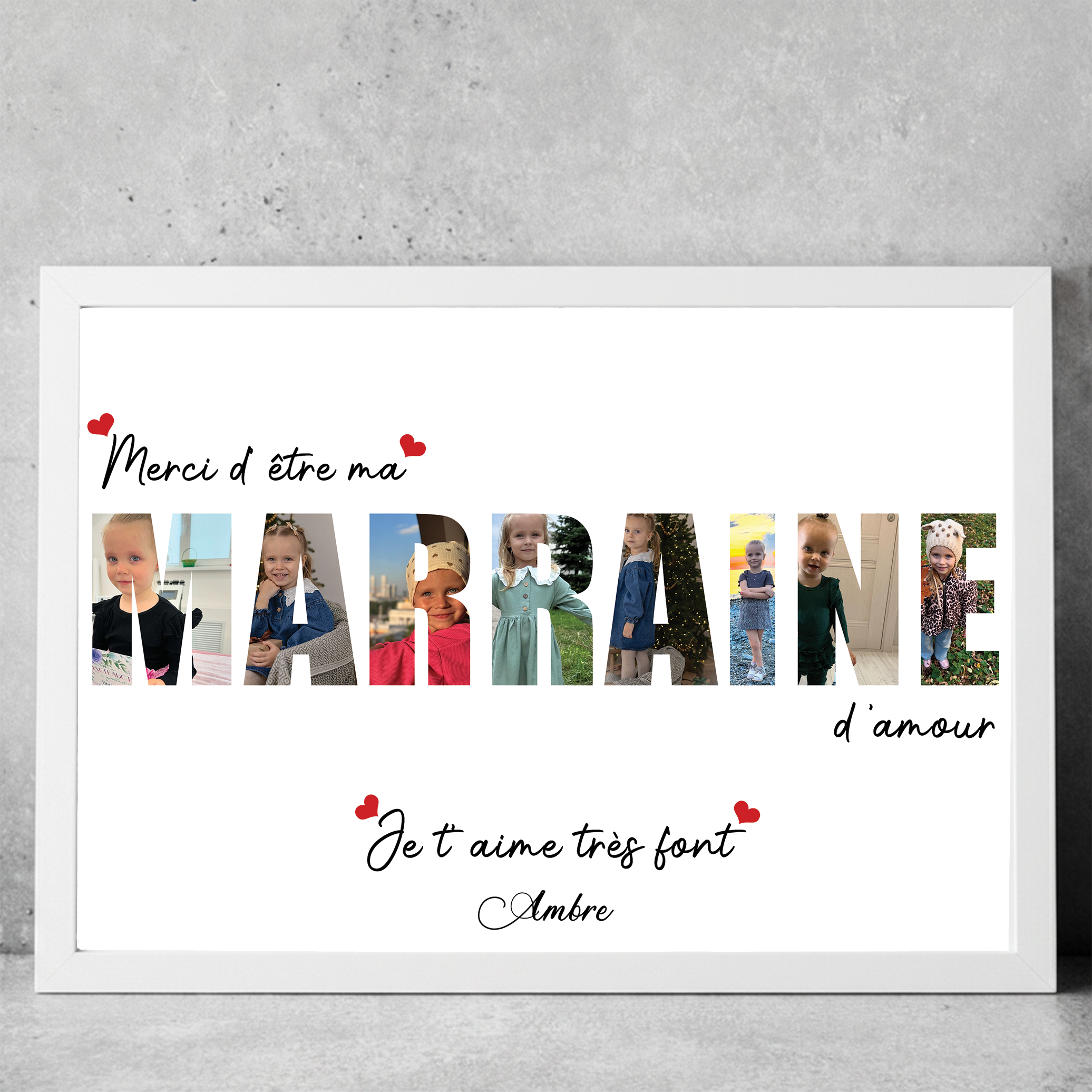 Tableau personnalisé marraine